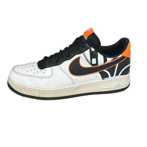 Nike Air Force One 1'07 LV8 Low White Black Orange Shoes #823511-104 Size 10.5 - Picture 8 of 11